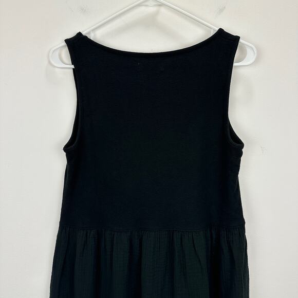 Madewell Knit Tank Midi Dress Black Minimalist Casual A Line Cotton Small NWT - Picture 15 of 16